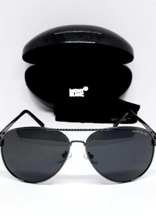 Montblanc стильные мужские солнцезащитные очки капли черные поляризированые2 фото