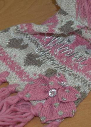 Зимний комплект для девочки от disney (2-4 года) шапка и шарф4 фото