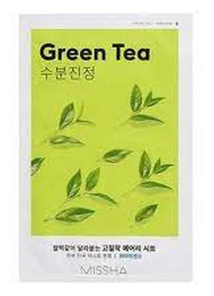 Тканинна маска з екстрактом зеленого чаю missha airy fit sheet mask green tea