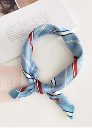 Хустка хустинку бант стрічка для волосся на сумку топ-якісний блакитний в смужку смугастий1 фото