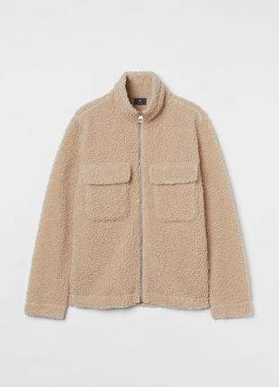 H&m меховая куртка regular fit, шерпа, меховушка, тедди ,teddy jacket xl