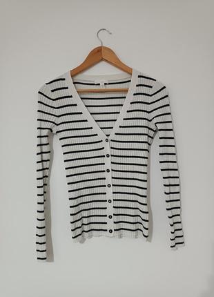 Жіночий джемпер в полоску, жіноча кофта на гудзиках,кардиган