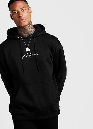 Чорне полегшене чоловіче худі оверсайз boohoo man