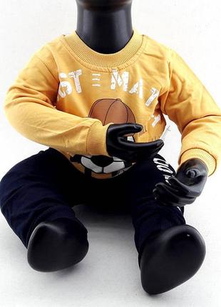 Дитячий спортивний костюм 1, 2 року туреччина для хлопчиків трикотажний помаранчевий1 фото