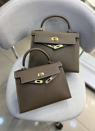 Сумка кожаная люкс классика келли в стиле hermes 🔝🔝🔝4 фото