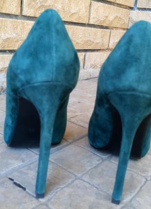 Элегантные туфли зелёного цвета3 фото
