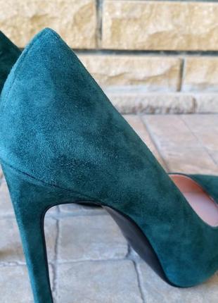Элегантные туфли зелёного цвета4 фото