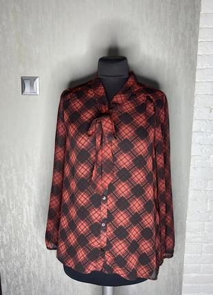 Блуза в клетку блузка с бантом f&amp;f, l1 фото