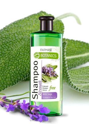 🌷шампунь з екстрактом шавлії"botanics",farmasi,500 мл.3 фото
