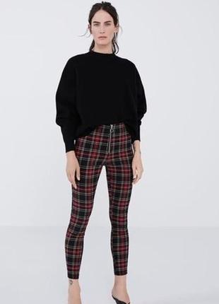 Zara tartan leggings  узкие брюки клетка из новых коллекций /7623/3 фото