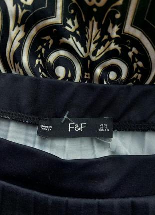 Юбка миди плиссе черная с принтом от f&f5 фото
