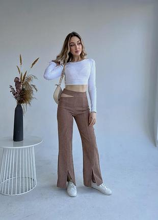 Брюки кльош вельветові