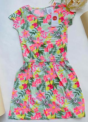 Платя в квітковий принт, пояс на резиночці. // розмір: 152 //бренд: cool club