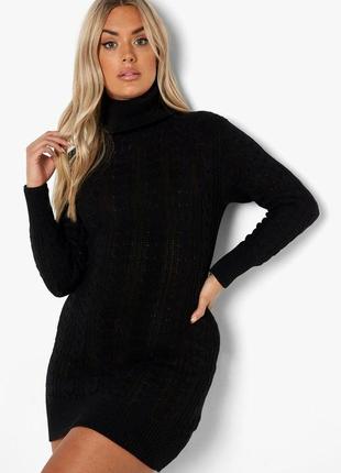 Нове в'язане плаття-джемпер з горловиною від boohoo.
