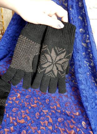 Теплі зручні чоловічі рукавиці (✔️нові) 🔥1 фото