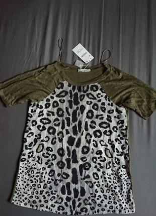 Брендова фірмова жіноча лляна футболка zara,оригінал,нова з бірками,розмір м, made in portugal, 100%  льон.2 фото