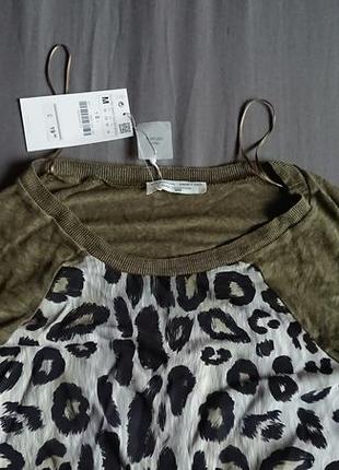 Брендова фірмова жіноча лляна футболка zara,оригінал,нова з бірками,розмір м, made in portugal, 100%  льон.4 фото