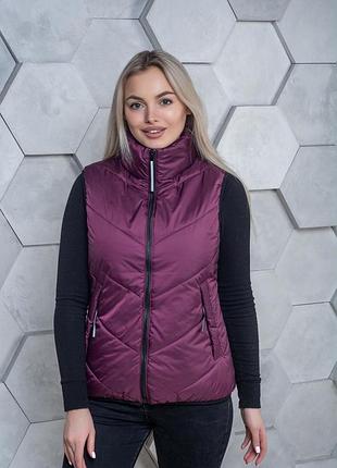 Демисезонный женский жилет 00121 / бордо