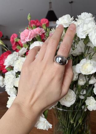 Посріблене дуте кільце об'ємне каблучка тренд перстень кольцо покриття срібло 9256 фото