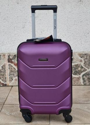 Надежный чемодан  серия wings  польша 🇵🇱 dark  purple10 фото