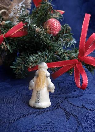 1950-е! 🎄☃️ дед мороз елочная новогодняя игрушка советская малютка миниатюра винтаж целлулоид эмали2 фото