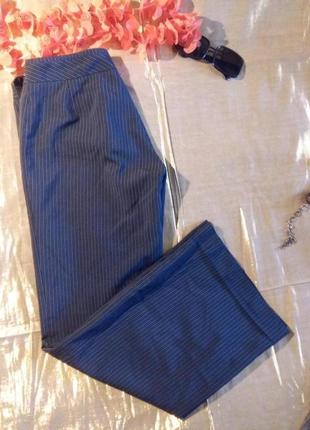 Стильные синие в мелкую полоску брюки штаны клеш2 фото