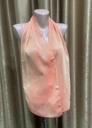 Шифоновый лёгкий шарф orflame кораллового абрикосового цвета