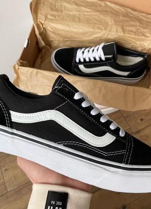 Женские кроссовки,кеды vans old skool black/white2 фото