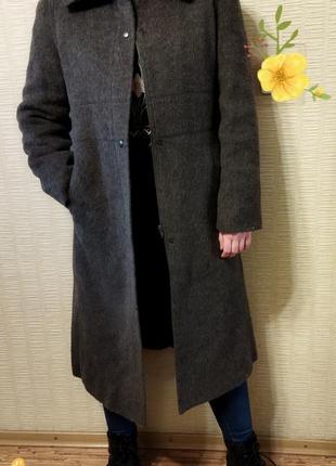 Стильное длинное шерстяное пальто с альпакой португалия