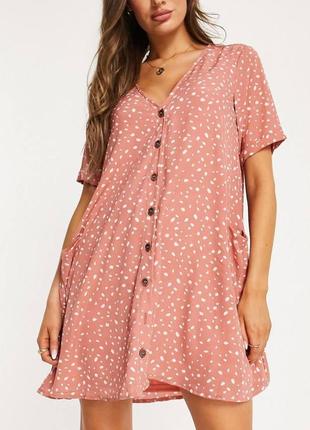 Платье сарафан свободный крой с карманами в принт xs/s