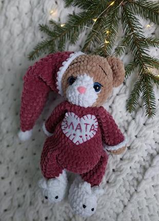 Дитяча іграшка ручна робота ведмедик в піжамці іграшка для сну