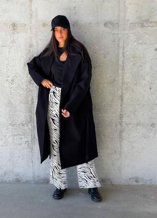 Чорне жіноче кашемірове пальто6 фото