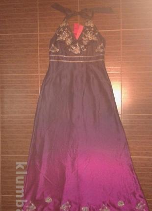Нова максі сукня з шовку з вишуканою вишивкою monsoon,p. 14/422 фото