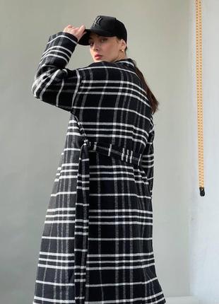 Женское кашемировое пальто в клетку2 фото