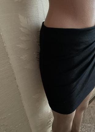 Черная стрейчевая юбка3 фото