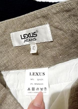 Лляні штани lexus jeans бежеві штани4 фото