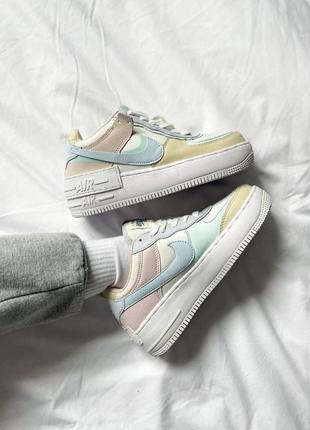 Женские кожаные кроссовки nike air force 1 shadow pastel#найк10 фото