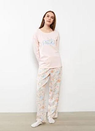 L нова фірмова жіноча піжама домашній костюм квіти lc waikiki вайкікі