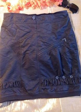 Черная теплая юбка с начесом 50р.