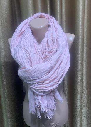 Объёмный палантин, шарф primark нежного розового пудрового цвета