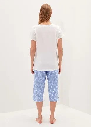 Xs нова фірмова натуральна підліткова жіноча піжама капрі з круглим вирізом lc waikiki вайкікі4 фото