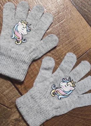 Рукавиці рукавички для дівчинки 5-8років перчатки для девочки