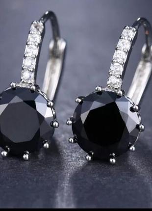 Сережки з цирконієм та фіанітами - мед. сплав