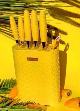 Набір ножів edenberg eb-11025-yellow 7 предметів жовтий код товару: 4491739