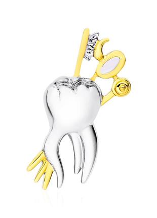 Брошка значок пін на медичну тематику зуб для стоматолога brgv113137