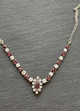 Вінтажне кольє франція срібло гранати