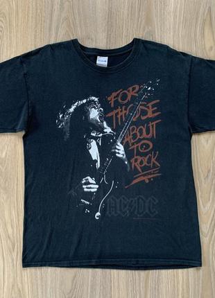 Мужская винтажная хлопковая футболка с принтом ac/dc 2004