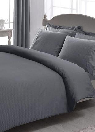 Двоспальний єврокомплект tас premium basic stripe антрацит