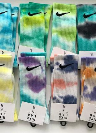 Високі шкарпетки найк тай дай tie dye nike lab3 фото