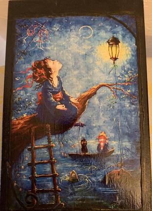 Интерьерная коробка для чай декупаж